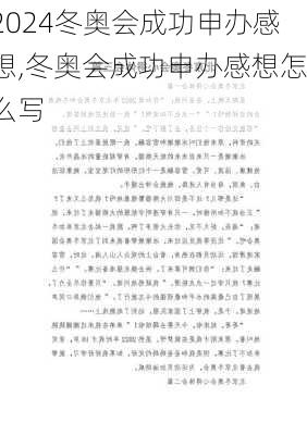 冬奥会成功申办感想,冬奥会成功申办感想怎么写