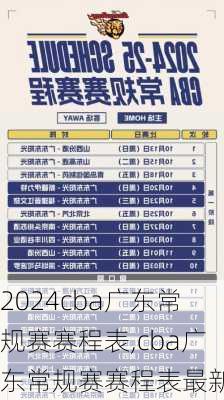 cba广东常规赛赛程表,cba广东常规赛赛程表最新