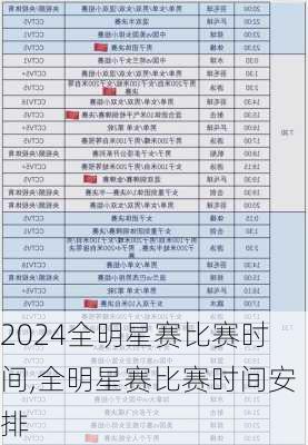 全明星赛比赛时间,全明星赛比赛时间安排