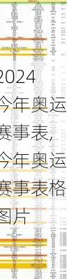 今年奥运赛事表,今年奥运赛事表格图片