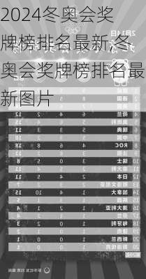 冬奥会奖牌榜排名最新,冬奥会奖牌榜排名最新图片