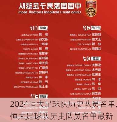 恒大足球队历史队员名单,恒大足球队历史队员名单最新