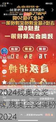 残奥会奖牌,残奥会奖牌榜2024