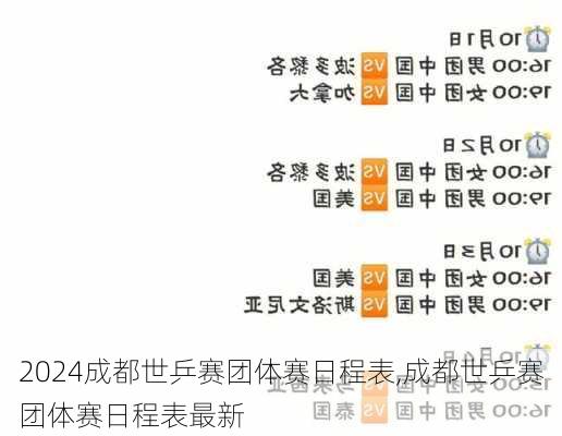 成都世乒赛团体赛日程表,成都世乒赛团体赛日程表最新
