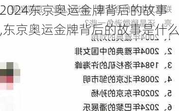 东京奥运金牌背后的故事,东京奥运金牌背后的故事是什么