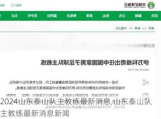 山东泰山队主教练最新消息,山东泰山队主教练最新消息新闻