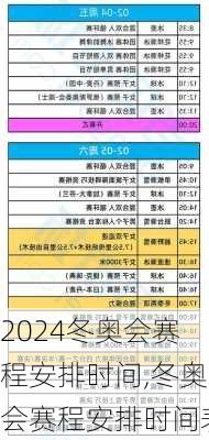 冬奥会赛程安排时间,冬奥会赛程安排时间表