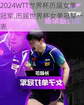 WTT世界杯历届女单冠军,历届世界杯女单冠军一览表