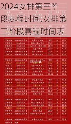 女排第三阶段赛程时间,女排第三阶段赛程时间表