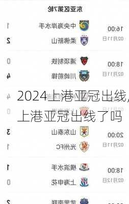 上港亚冠出线,上港亚冠出线了吗