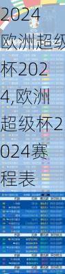 欧洲超级杯2024,欧洲超级杯2024赛程表