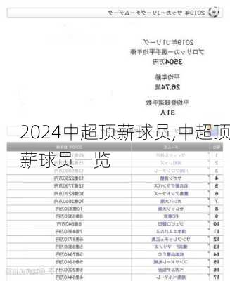 中超顶薪球员,中超顶薪球员一览