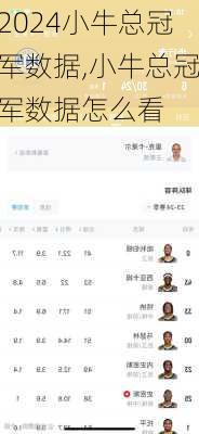 小牛总冠军数据,小牛总冠军数据怎么看