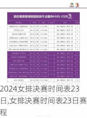 女排决赛时间表23日,女排决赛时间表23日赛程