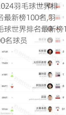 羽毛球世界排名最新榜100名,羽毛球世界排名最新榜100名球员