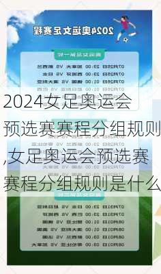 女足奥运会预选赛赛程分组规则,女足奥运会预选赛赛程分组规则是什么