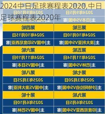 中日足球赛程表2020,中日足球赛程表2020年