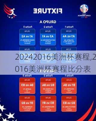 2016美洲杯赛程,2016美洲杯赛程比分表