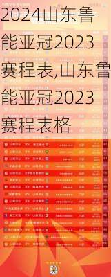 山东鲁能亚冠2023赛程表,山东鲁能亚冠2023赛程表格