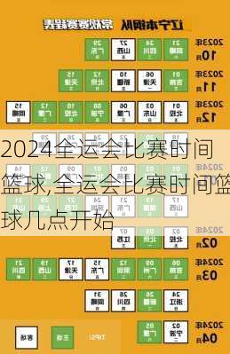 全运会比赛时间篮球,全运会比赛时间篮球几点开始