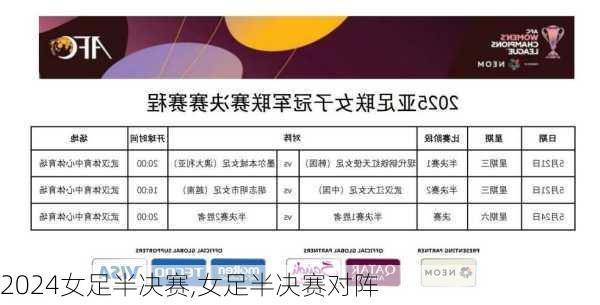 女足半决赛,女足半决赛对阵