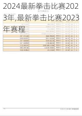 最新拳击比赛2023年,最新拳击比赛2023年赛程