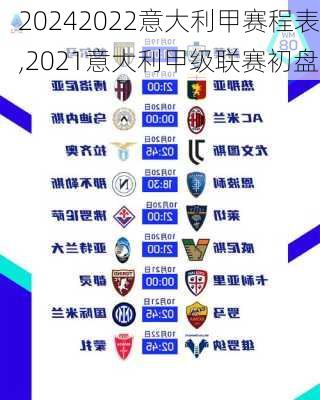2022意大利甲赛程表,2021意大利甲级联赛初盘