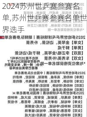 苏州世乒赛参赛名单,苏州世乒赛参赛名单世界选手