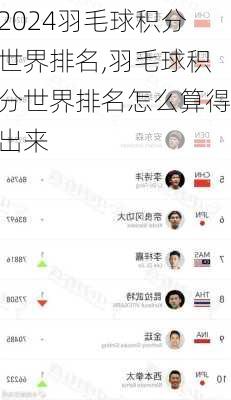 羽毛球积分世界排名,羽毛球积分世界排名怎么算得出来