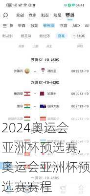 奥运会亚洲杯预选赛,奥运会亚洲杯预选赛赛程