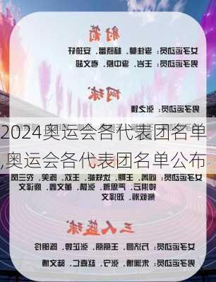 奥运会各代表团名单,奥运会各代表团名单公布