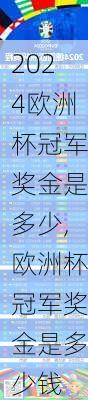 欧洲杯冠军奖金是多少,欧洲杯冠军奖金是多少钱