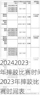 2023年摔跤比赛时间,2023年摔跤比赛时间表