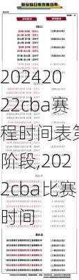 2022cba赛程时间表第二阶段,2022cba比赛时间