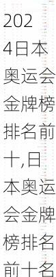 日本奥运会金牌榜排名前十,日本奥运会金牌榜排名前十名
