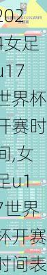 女足u17世界杯开赛时间,女足u17世界杯开赛时间表