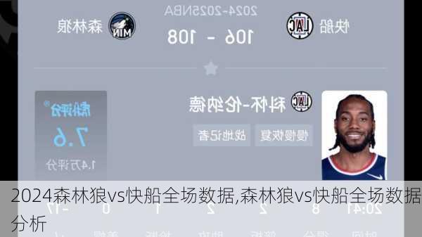 森林狼vs快船全场数据,森林狼vs快船全场数据分析