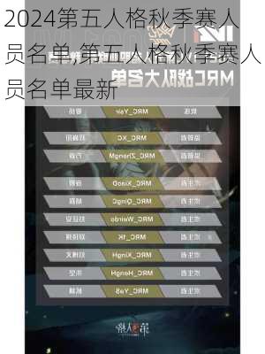 第五人格秋季赛人员名单,第五人格秋季赛人员名单最新