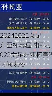 2022女足东亚杯赛程时间表,2022女足东亚杯赛程时间表格
