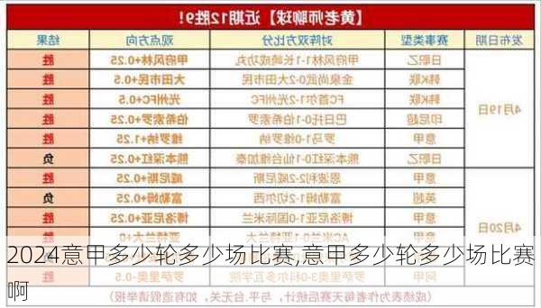 意甲多少轮多少场比赛,意甲多少轮多少场比赛啊