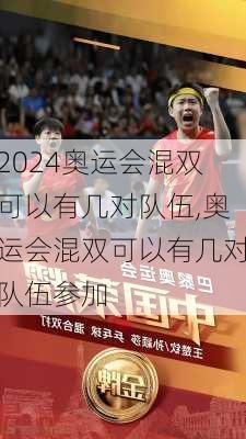 奥运会混双可以有几对队伍,奥运会混双可以有几对队伍参加