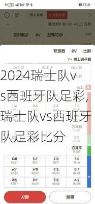 瑞士队vs西班牙队足彩,瑞士队vs西班牙队足彩比分