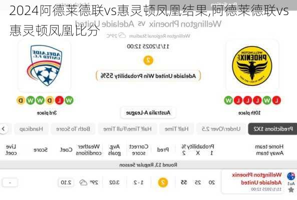 阿德莱德联vs惠灵顿凤凰结果,阿德莱德联vs惠灵顿凤凰比分