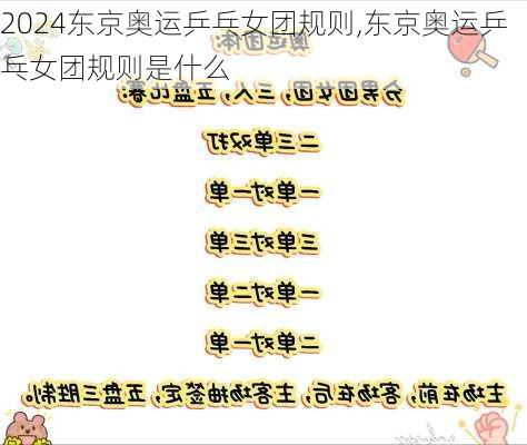 东京奥运乒乓女团规则,东京奥运乒乓女团规则是什么