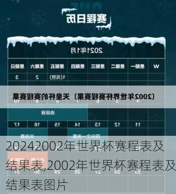 2002年世界杯赛程表及结果表,2002年世界杯赛程表及结果表图片