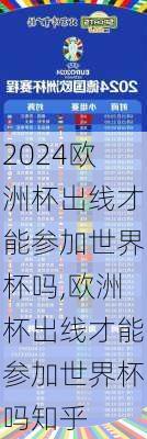 欧洲杯出线才能参加世界杯吗,欧洲杯出线才能参加世界杯吗知乎