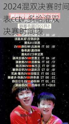 混双决赛时间表cctv,多哈混双决赛时间表