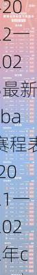 2022一2023最新cba赛程表,2021一2022年cba赛程