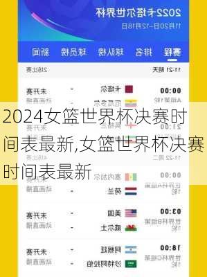 女篮世界杯决赛时间表最新,女篮世界杯决赛时间表最新