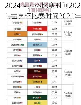 世界杯比赛时间2021,世界杯比赛时间2021年